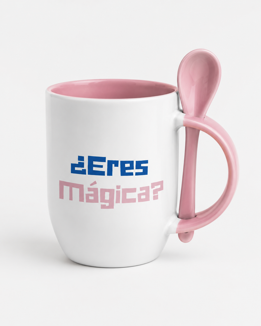 Taza con cuchara Eres Mágica — Nuestra Isla